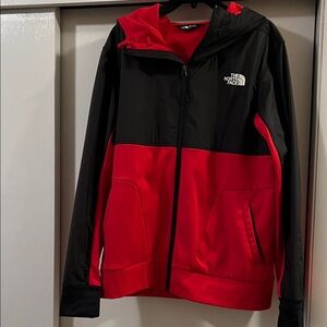 The North Face Black and Red Hooded Jacket